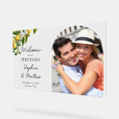 レモングローブ写真イタリアンの結婚歓迎 アクリルサイン (傾斜)