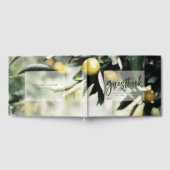 レモングローブ |黄モダン色と緑の夏結婚の夏 ゲストブック (全面)