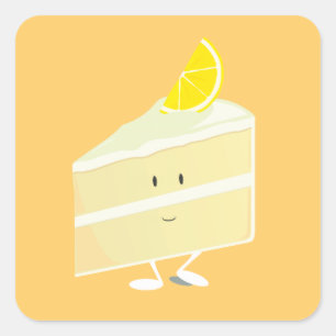 レモンケーキの切れのキャラクター スクエアシール