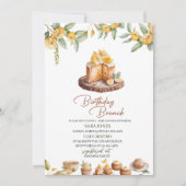 レモンケーキウォーターカラー誕生日ブランチ 招待状 (正面)