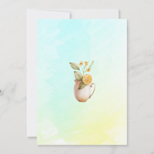 レモンケーキウォーターカラー誕生日ブランチ 招待状 (裏面)