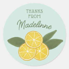 レモンケーキブライダルシャワー招待 ラウンドシール