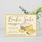 レモンケーキブレッドローフベイクセールデザートベーカリー 招待状 (スタンド正面)