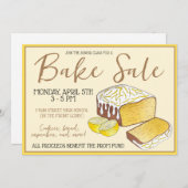 レモンケーキブレッドローフベイクセールデザートベーカリー 招待状 (正面/裏面)