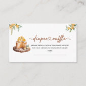 レモンケーキ水彩ベビーシャワーおむつラッフル エンクロージャーカード (正面)