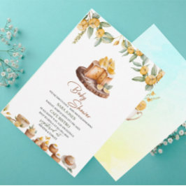 レモンケーキ水彩赤ちゃんシャワー 招待状