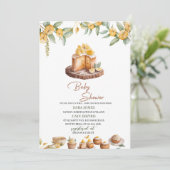 レモンケーキ水彩赤ちゃんシャワー 招待状 (スタンド正面)