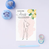 レモンゲットザドレスピンクブライダルシャワーゲームカード チラシ (シングル)