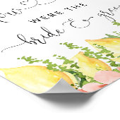 レモンゲームの看板ブライダルシャワー ポスター (角)