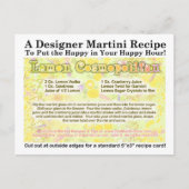 レモンコスモポリタンマルティーニレシピはがき ポストカード (正面)