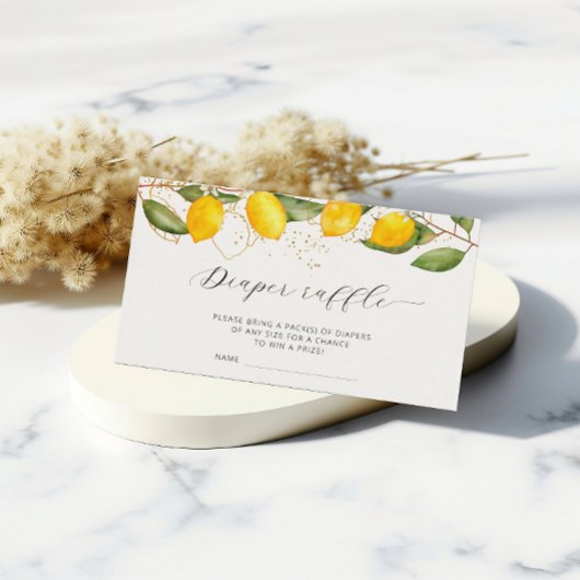 レモンサマーおむつラッフルチケットベビーシャワー エンクロージャーカード