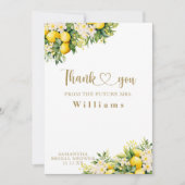 レモンサマーエレガントモダンフォトブライダルシャワー サンキューカード (正面)