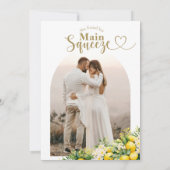 レモンサマーエレガントモダンフォトブライダルシャワー サンキューカード (裏面)