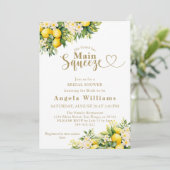 レモンサマーエレガントモダンフォトブライダルシャワー 招待状 (スタンド正面)