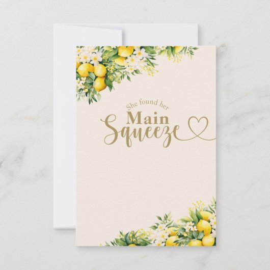 レモンサマーエレガントモダンブライダルシャワー サンキューカード (裏面)