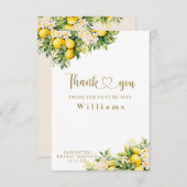 レモンサマーエレガントモダンブライダルシャワー サンキューカード (正面/裏面)