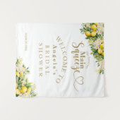 レモンサマーエレガントモダンブライダルシャワー タペストリー (正面(横))