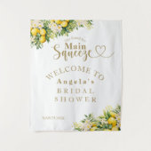 レモンサマーエレガントモダンブライダルシャワー タペストリー (正面)