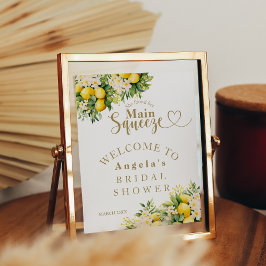 レモンサマーエレガントモダンブライダルシャワー ポスター