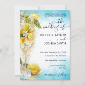 レモンサマーカクテルイタリアデスティネーションウェディング 招待状 (正面)