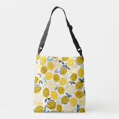 レモンサマーデザインヴィンテージイラストレーション クロスボディバッグ (裏面)