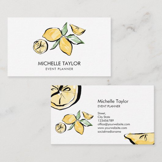 レモンサマートロピカルシトラスモダンガーリーイベント 名刺 (正面/裏面)