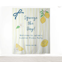 レモンサマーピクニックパーティーのタペストリー「Squeeze the Day」