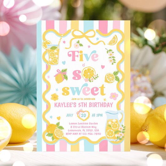 レモンサマーファイブの甘い誕生日 5歳の誕生日パーティー 招待状