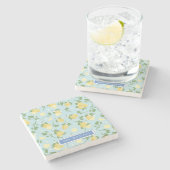 レモンサマーフルーツパーソナライズされたストーンコースター ストーンコースター (横)