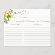 レモンサマーモダンエレガントブライダルシャワーレシピ