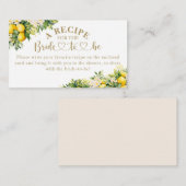 レモンサマーモダンエレガントブライダルシャワーレシピ エンクロージャーカード (正面/裏面)