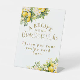 レモンサマーモダンエレガントブライダルシャワーレシピ 台座サイン
