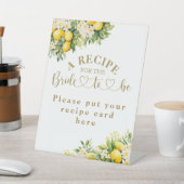 レモンサマーモダンエレガントブライダルシャワーレシピ 台座サイン (インサイチュ)
