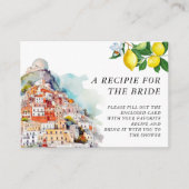 レモンサマーレシピリクエスイタリアンブライダルシャワー エンクロージャーカード (正面)