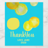 レモンサンイエローサークルアート ワインラベル (シングルラベル)