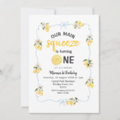 レモンザメーンスクイーズ誕生日パーティーの招待状 招待状 (正面)