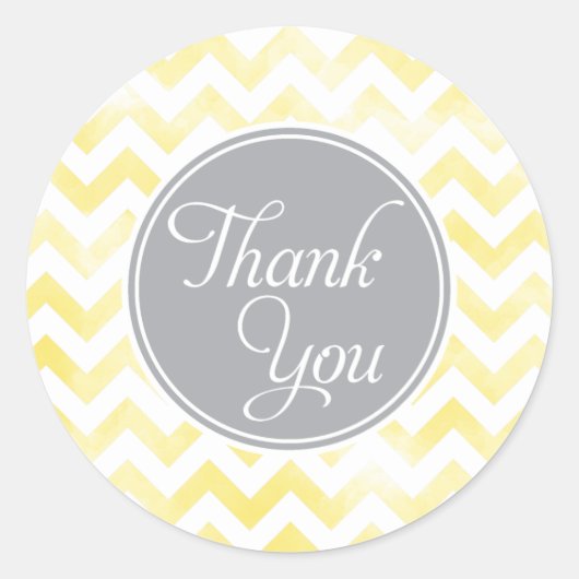 レモンシェブロンありがとうシール，ラウンド ラウンドシール (正面)