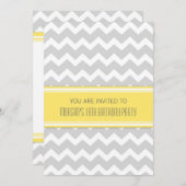 レモンシェブロンの第18バースデーパーティ招待状 招待状 (正面/裏面)