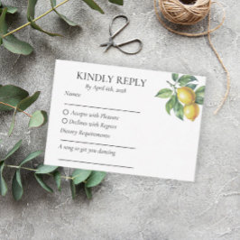 レモンシシ地中海のリアン目的地の結婚式 出欠カード