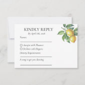 レモンシシ地中海のリアン目的地の結婚式 出欠カード (正面)