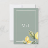 レモンシッエレガントツ地中海の結婚ス セーブザデート (裏面)