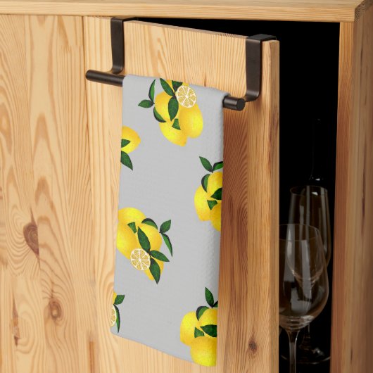 レモンシックグレー キッチンタオル (三つ折り)
