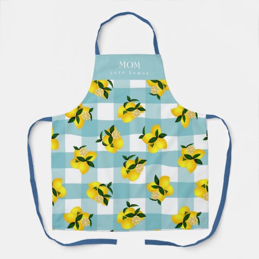 レモンシックブルーギンガム エプロン (正面)