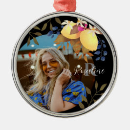 レモンシックモノグラムブラックオーナメント メタルオーナメント