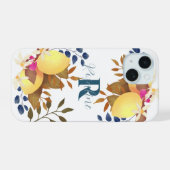 レモンシックモノグラムホワイト iPhone 15ケース (裏面横)