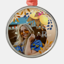 レモンシックモノグラム金ゴールドオーナメント メタルオーナメント