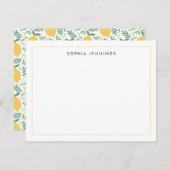 レモンシッモダンツフルーツサマー春イエロー ノートカード (正面/裏面)