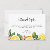 レモンシトラスありがとう夏の赤ちゃんシャワー サンキューカード (正面)