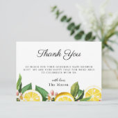 レモンシトラスありがとう夏の赤ちゃんシャワー サンキューカード (スタンド正面)