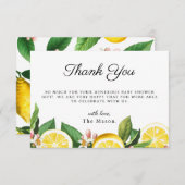 レモンシトラスありがとう夏の赤ちゃんシャワー サンキューカード (正面/裏面)